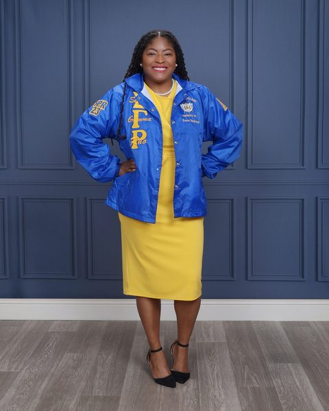 Dr. Christiana Redeaux at a Sigma Gamma Rho event