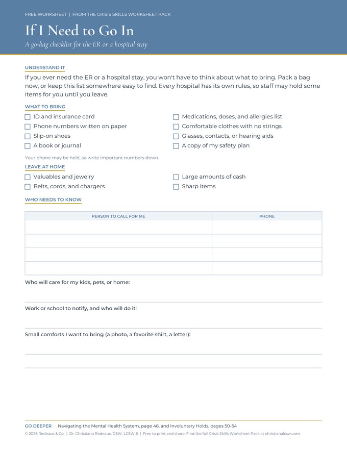 Preview of the If I Need to Go In go-bag checklist